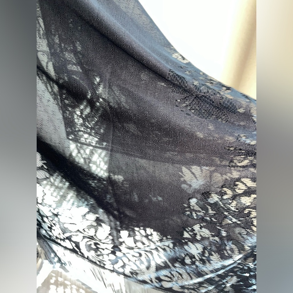 Boho Kimono Black Sheer Lace Cover-Up. - Picture 3 of 7